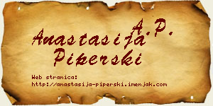 Anastasija Piperski vizit kartica